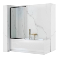 REA-K7632 - Schwenkbare Badewannenabtrennung LAGOS 140x70 cm schwarz/klarglas
