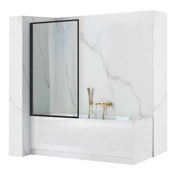 REA-K7633 - Bewegliche Badewannenabtrennung LAGOS 140x80 cm schwarz/transparent