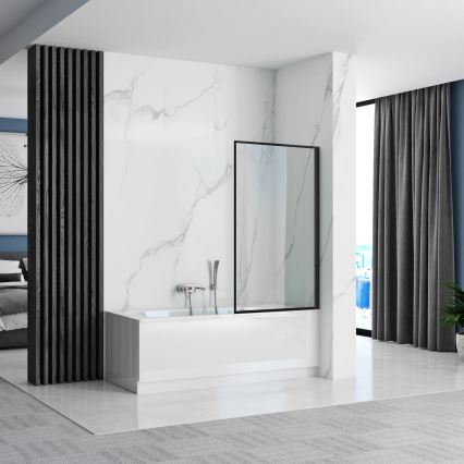 REA-K7633 - Bewegliche Badewannenabtrennung LAGOS 140x80 cm schwarz/transparent