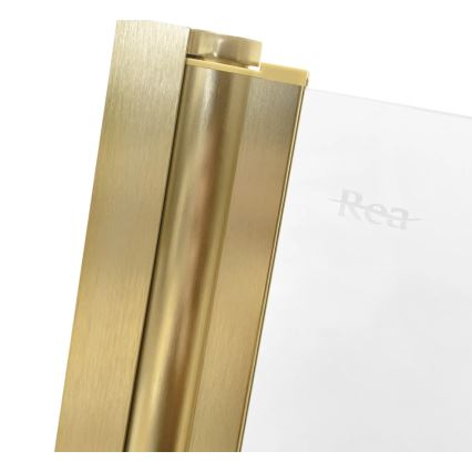 REA-K9777 - Faltbare Badewannenabtrennung AGAT 140x100 cm gebürstetes Gold/klar