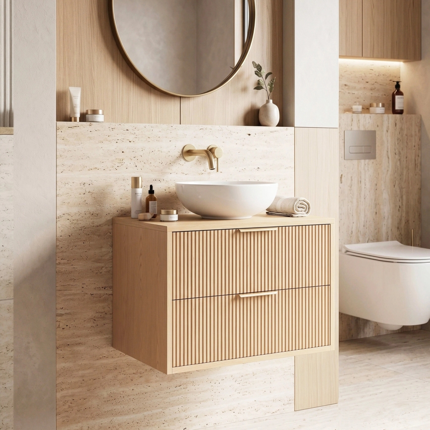 REA-M0408 - Hängender Waschtischunterschrank MONO 60x47 cm beige