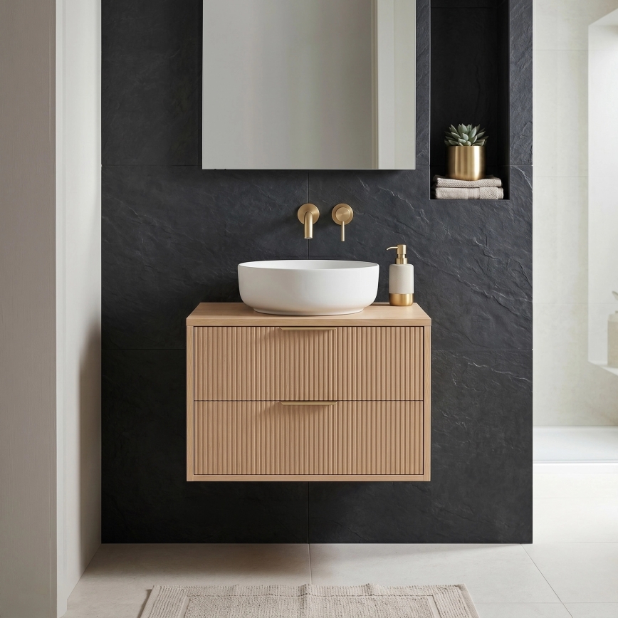 REA-M0408 - Hängender Waschtischunterschrank MONO 60x47 cm beige