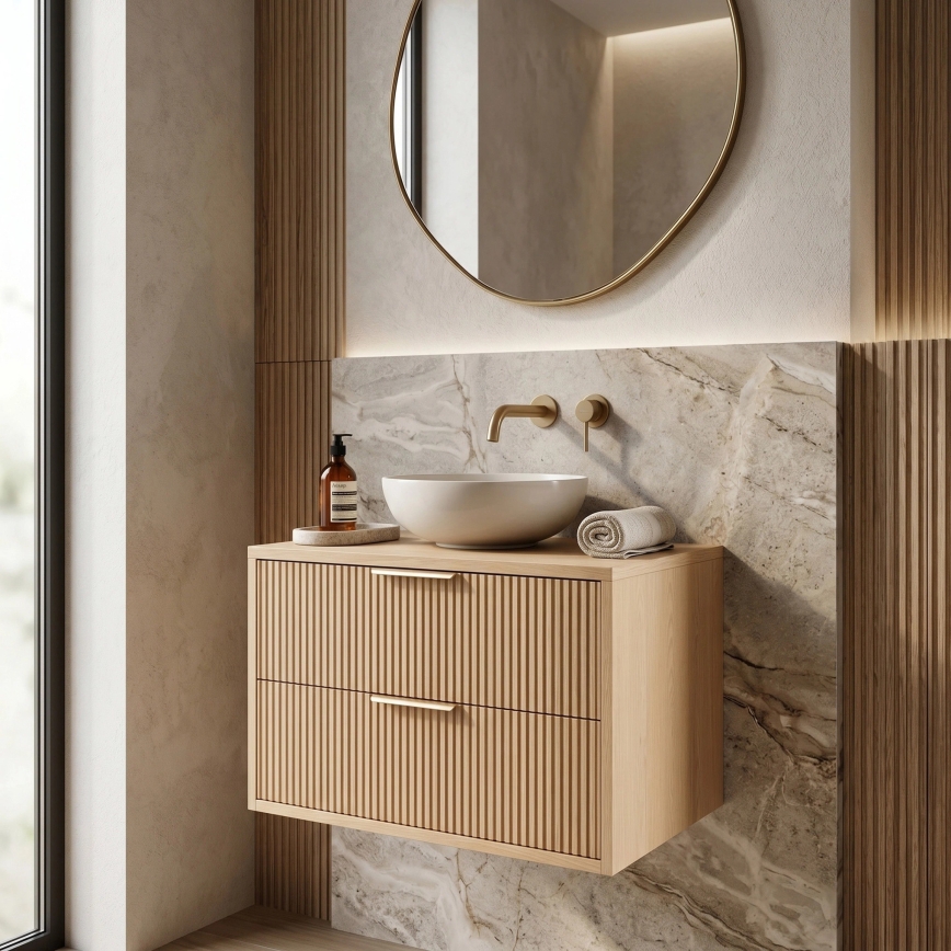 REA-M0408 - Hängender Waschtischunterschrank MONO 60x47 cm beige