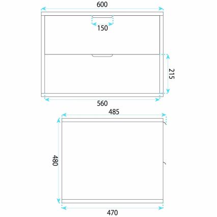 REA-M0408 - Hängender Waschtischunterschrank MONO 60x47 cm beige