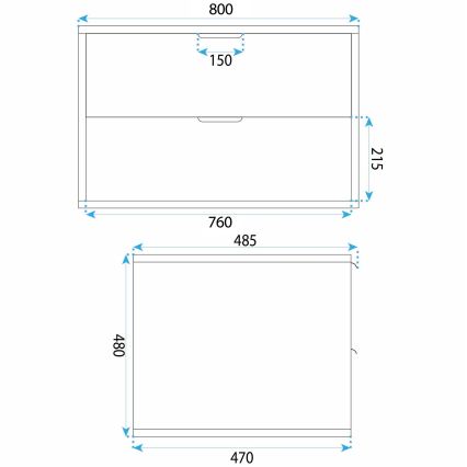 REA-M0409 - Hängender Waschtischunterschrank MONO 80 x 48,5 cm, beige