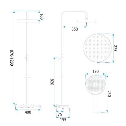 REA-P0353 - Duschset mit Mischbatterie FAREL mattweiß