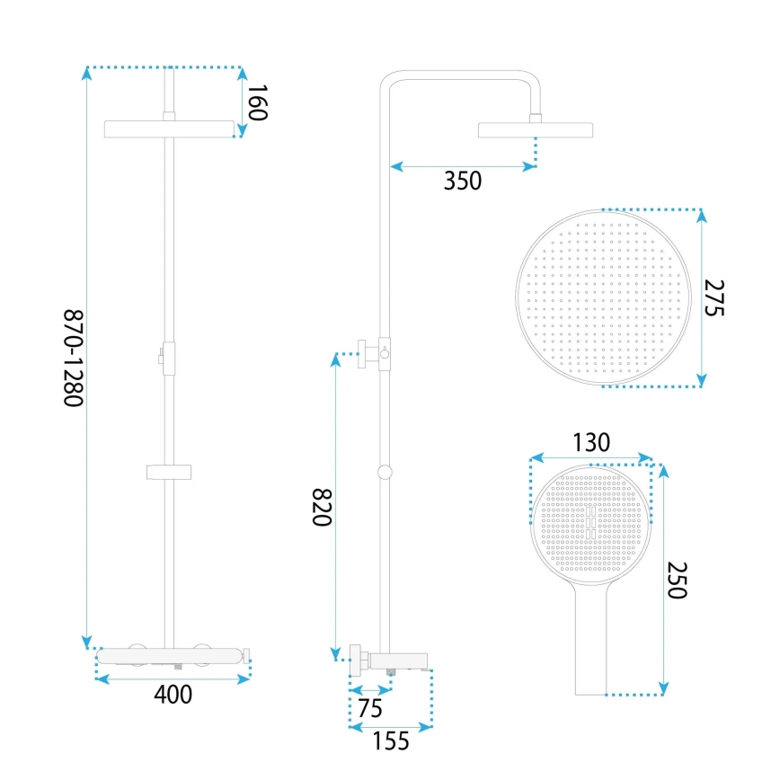 REA-P0353 - Duschset mit Mischbatterie FAREL mattweiß