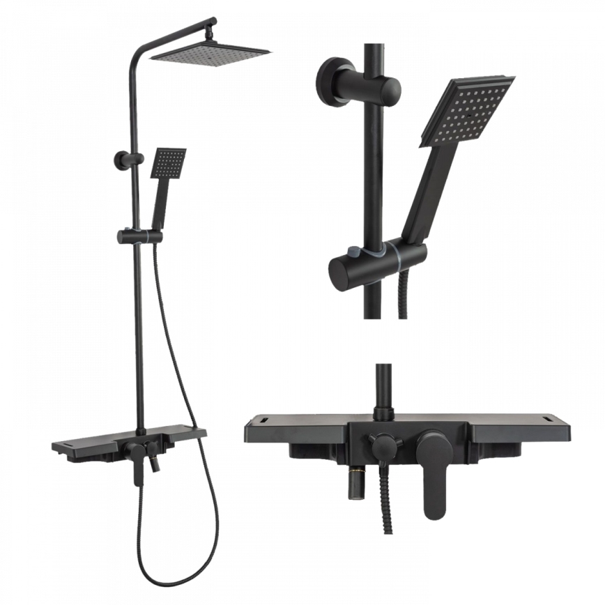 REA-P0636 - Duschset BRAVO matt schwarz