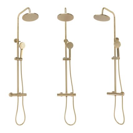 REA-P2323 - Duschset mit thermostatischer Armatur PAROT, gebürstetes Gold