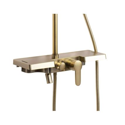 REA-P4121 - Duschgarnitur mit Mischbatterie BRAVO in gebürstetem Gold