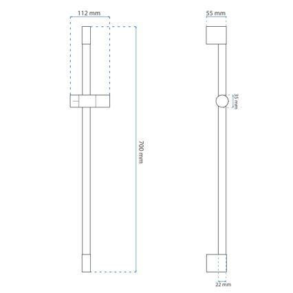 REA-P5981 - Halterung für Handbrause 70 cm, gold