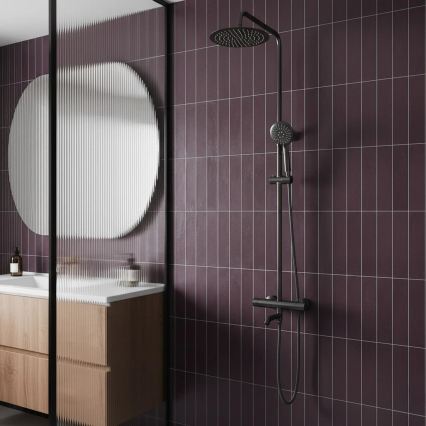 REA-P6386 - Duschset mit Thermostatarmatur LUNGO titan