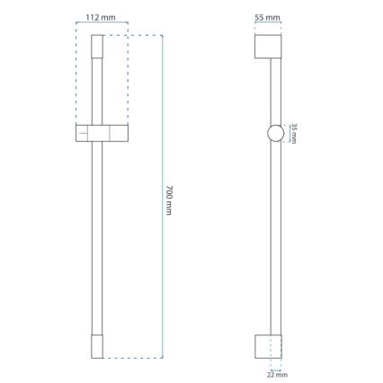 REA-P6500 - Handbrausehalter 70 cm, gebürstetes Gold