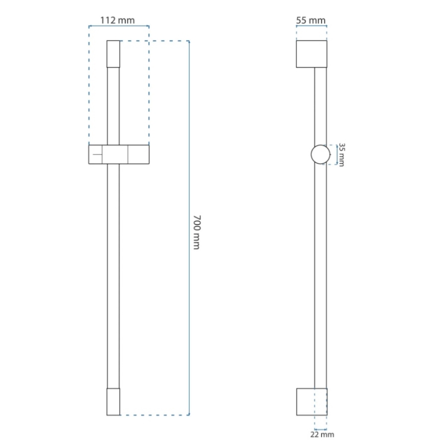 REA-P6500 - Handbrausehalter 70 cm, gebürstetes Gold