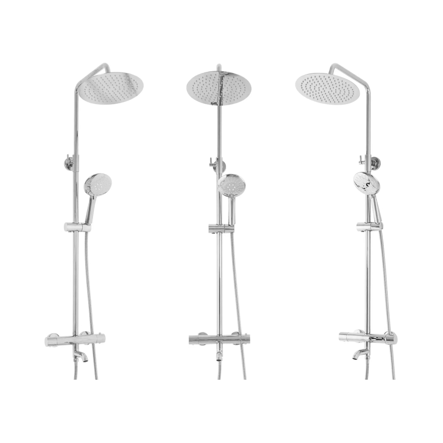 REA-P6607 - Duschset mit Thermostatarmatur LUNGO, glänzender Chrom