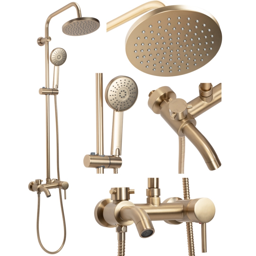 REA-P7051 - Duschset mit Mischbatterie LUIS, gebürstetes Gold