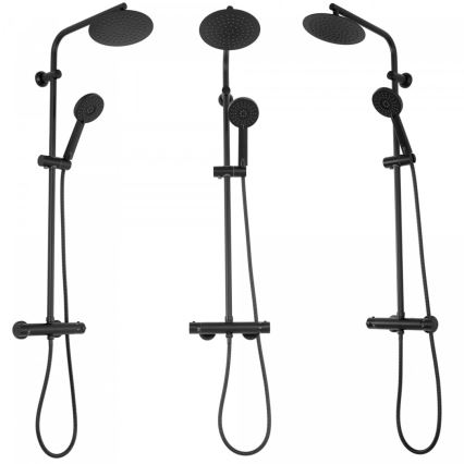 REA-P8804 - Duschgarnitur mit Thermostatarmatur BLISS matt schwarz