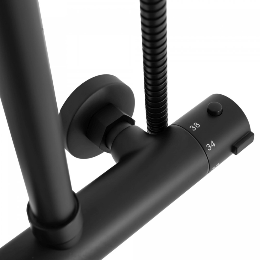 REA-P8804 - Duschgarnitur mit Thermostatarmatur BLISS matt schwarz