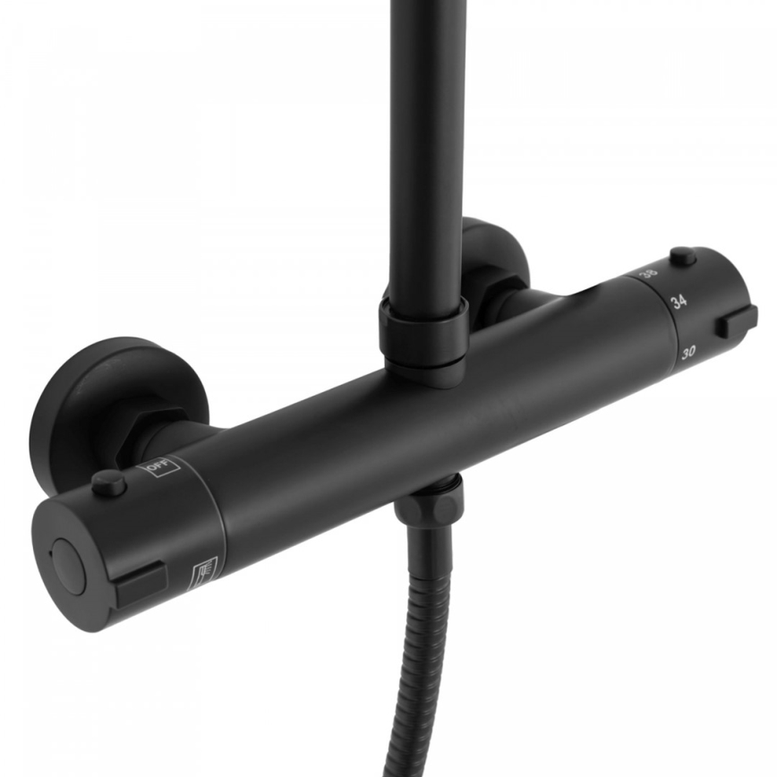 REA-P8804 - Duschgarnitur mit Thermostatarmatur BLISS matt schwarz