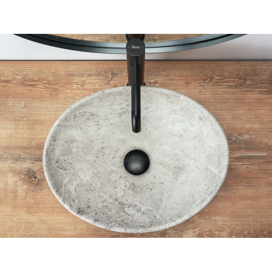 REA-U0165 - Aufsatzwaschbecken SOFIA 34,5 x 41 cm Keramik/heller Stein