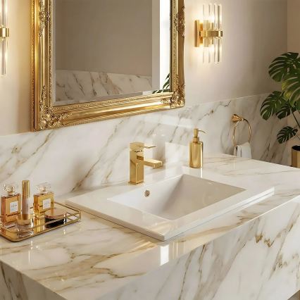 REA-U0190 - Eingelassenes Waschtischbecken DAFNE 46,5 × 72 cm Keramik/glänzend weiß