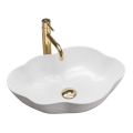 REA-U0265 - Aufsatzwaschbecken PEARL 38 x 50,5 cm, Keramik, glänzend weiß