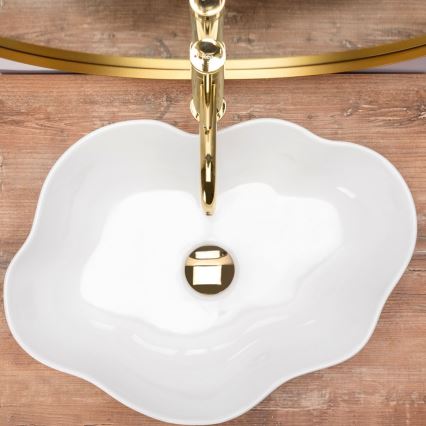 REA-U0265 - Aufsatzwaschbecken PEARL 38 x 50,5 cm, Keramik, glänzend weiß