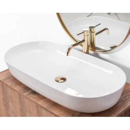 REA-U0563 - Aufsatzwaschbecken CLEO 41x81 cm Keramik/glänzend weiß
