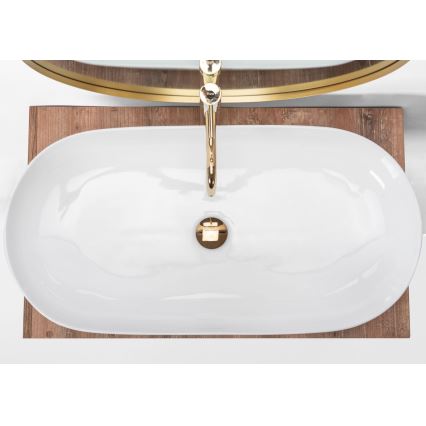 REA-U0563 - Aufsatzwaschbecken CLEO 41x81 cm Keramik/glänzend weiß