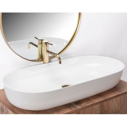 REA-U0563 - Aufsatzwaschbecken CLEO 41x81 cm Keramik/glänzend weiß