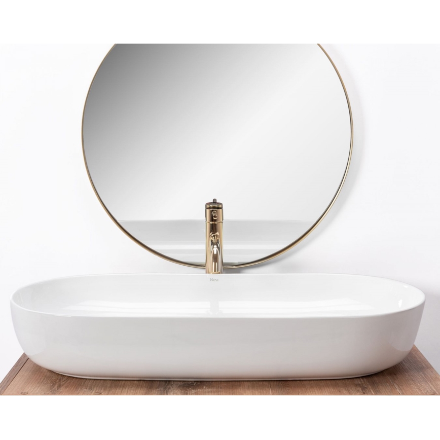 REA-U0563 - Aufsatzwaschbecken CLEO 41x81 cm Keramik/glänzend weiß
