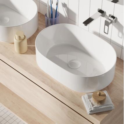 REA-U0600 - Aufsatzwaschbecken ALMA 36x57 cm Keramik / glänzend weiß