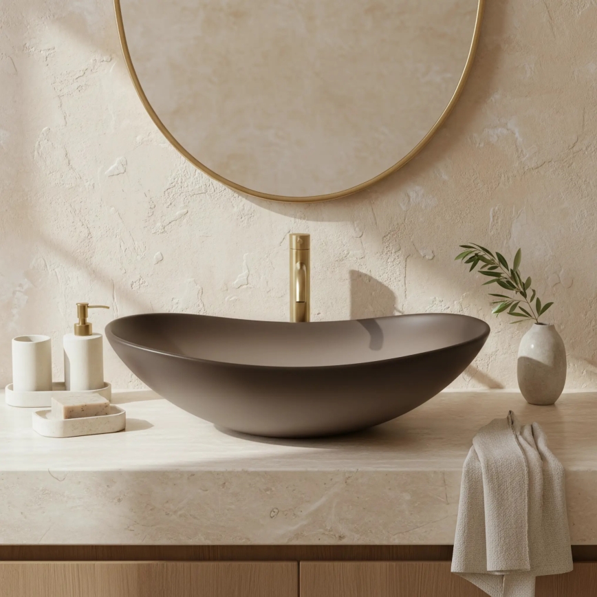REA-U0626 - Aufsatzwaschbecken ROYAL 36x62 cm Keramik/Braun