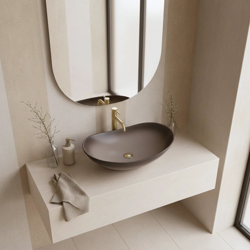 REA-U0626 - Aufsatzwaschbecken ROYAL 36x62 cm Keramik/Braun