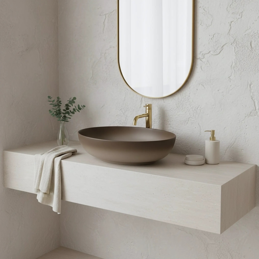REA-U0627 - Aufsatzwaschbecken CAROLA 39x51,5 cm Keramik/braun