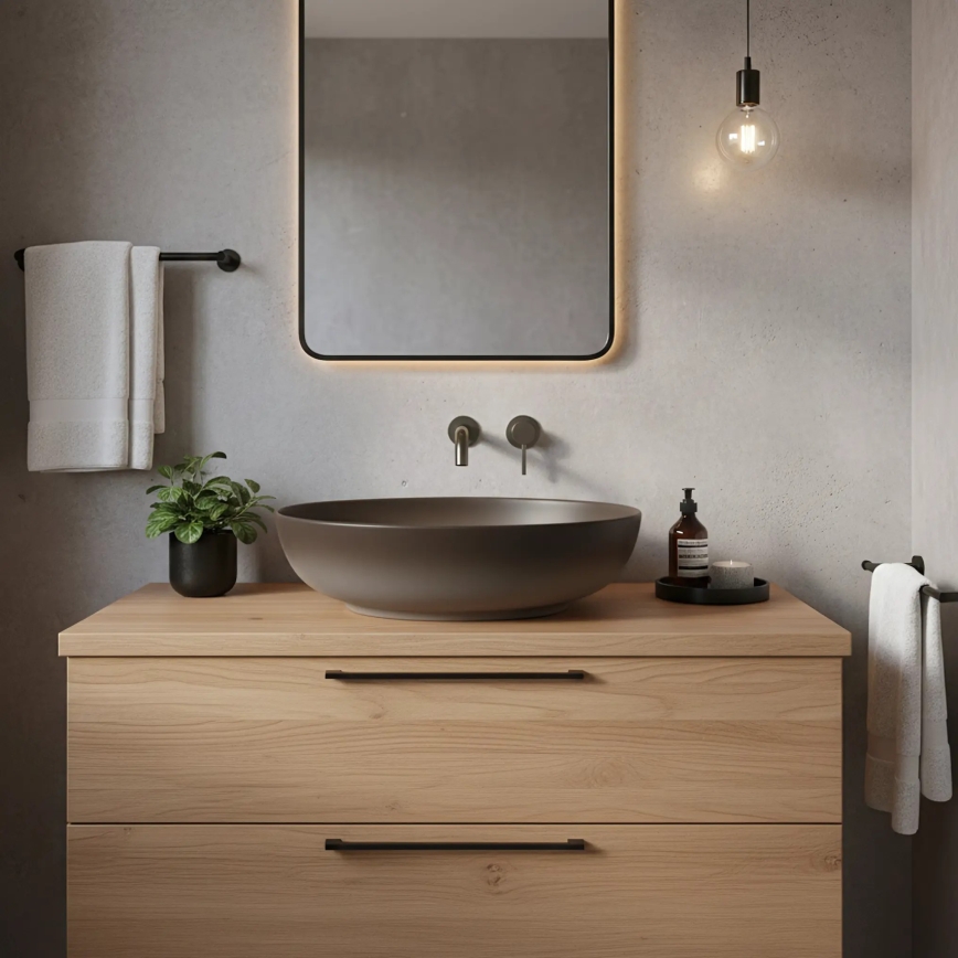 REA-U0627 - Aufsatzwaschbecken CAROLA 39x51,5 cm Keramik/braun