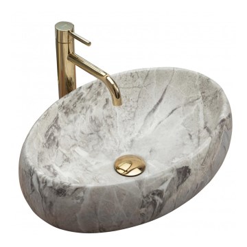 REA-U1020 - Aufsatzwaschbecken LINDA 34x48,5 cm Keramik/Steinoptik