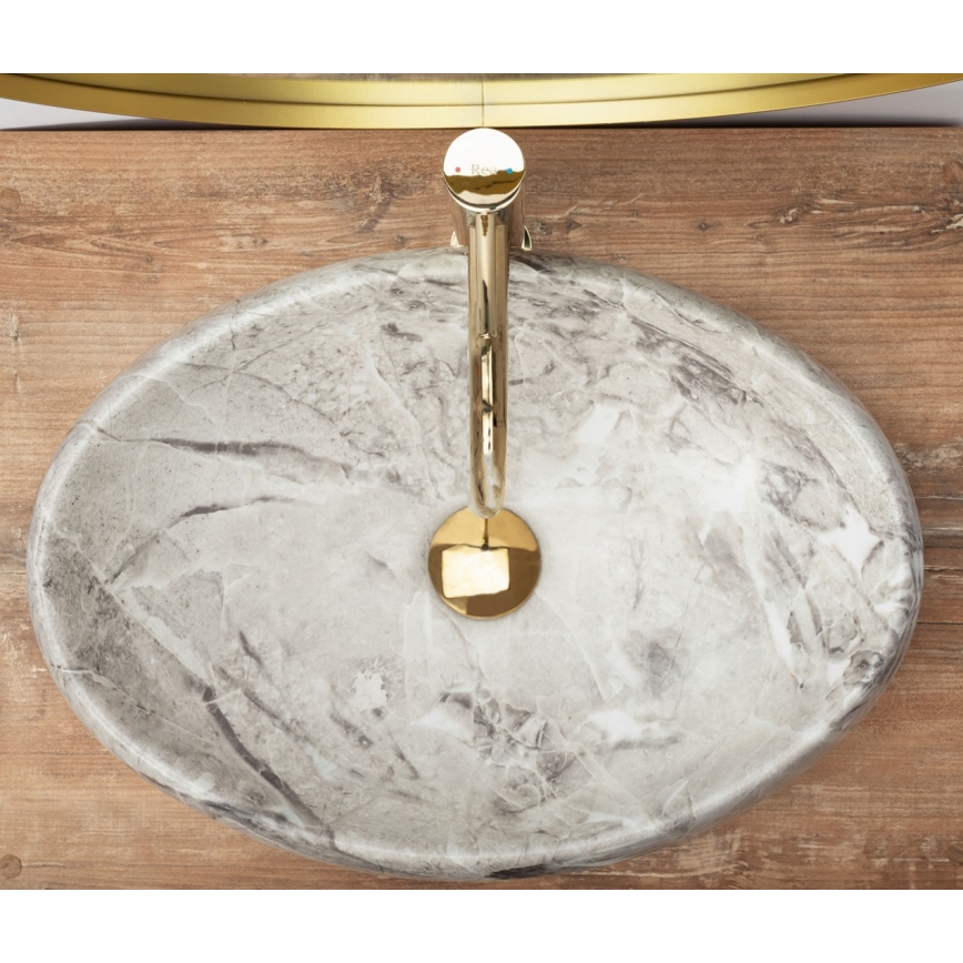 REA-U1020 - Aufsatzwaschbecken LINDA 34x48,5 cm Keramik/Steinoptik