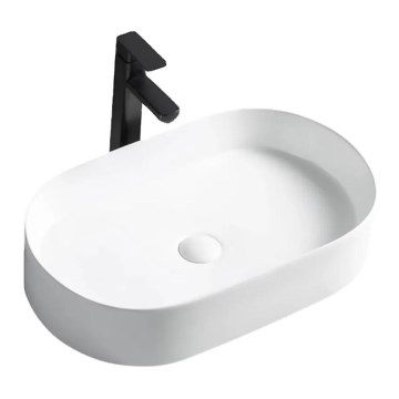 REA-U1055 - Aufsatzwaschbecken NADIA 38,5 x 61 cm, Keramik / Hochglanzweiß