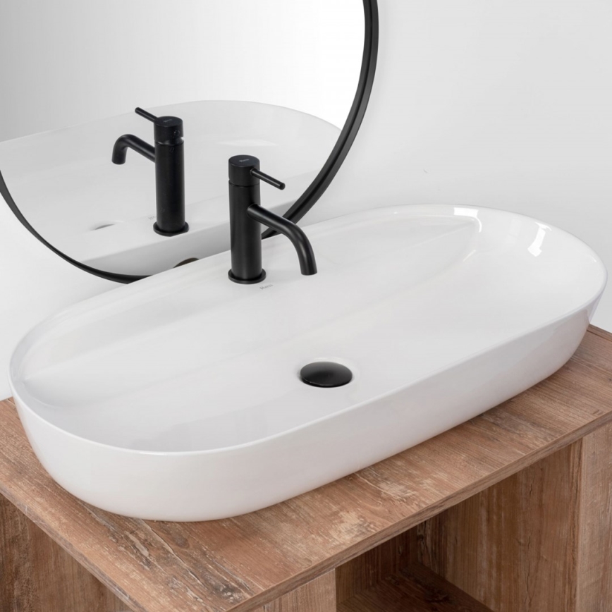 REA-U2541 - Aufsatzwaschbecken AURA 41x81 cm Keramik/glänzend weiß