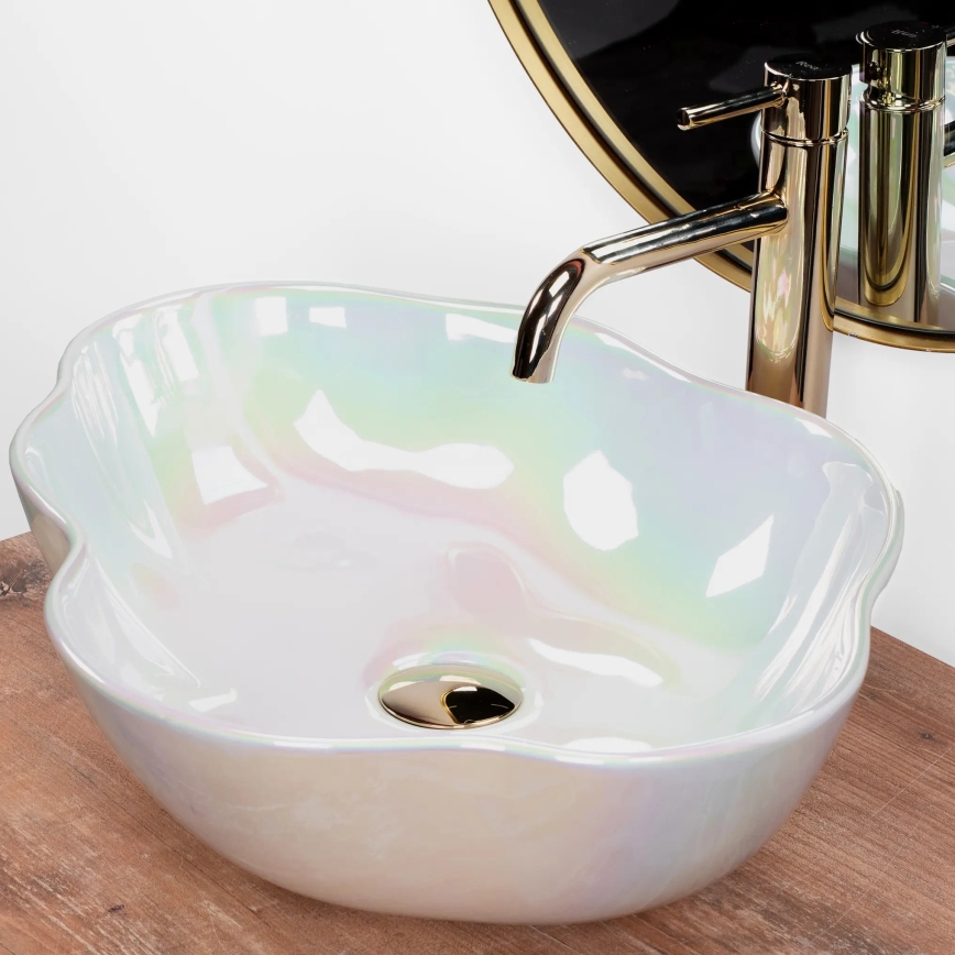 REA-U3309 - Aufsatzwaschbecken PEARL 38 x 50,5 cm Keramik/mehrfarbig