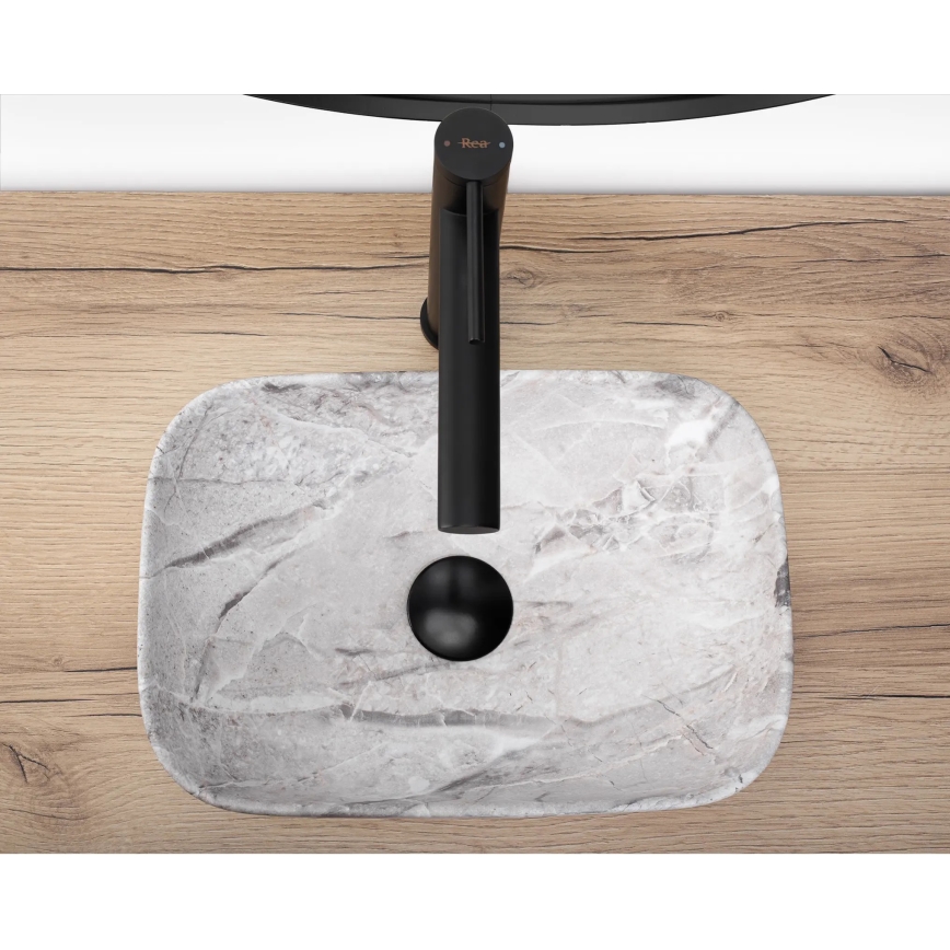 REA-U3321 - Aufsatzwaschbecken BELINDA MINI 25x36 cm Keramik/grau/Steinoptik