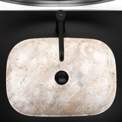 REA-U3323 - Aufsatzwaschbecken BELINDA 33,5x46,5 cm Keramik/Steinoptik