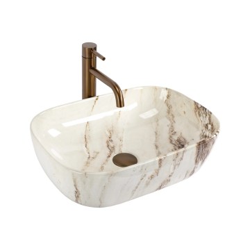 REA-U3601 - Aufsatzwaschbecken BELINDA 33x46,5 cm Keramik/beige/Steinoptik