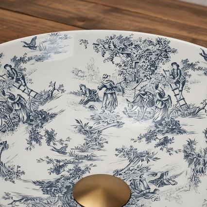 REA-U3608 - Aufsatzwaschbecken JULIANA 40 cm Keramik/weiß/blau