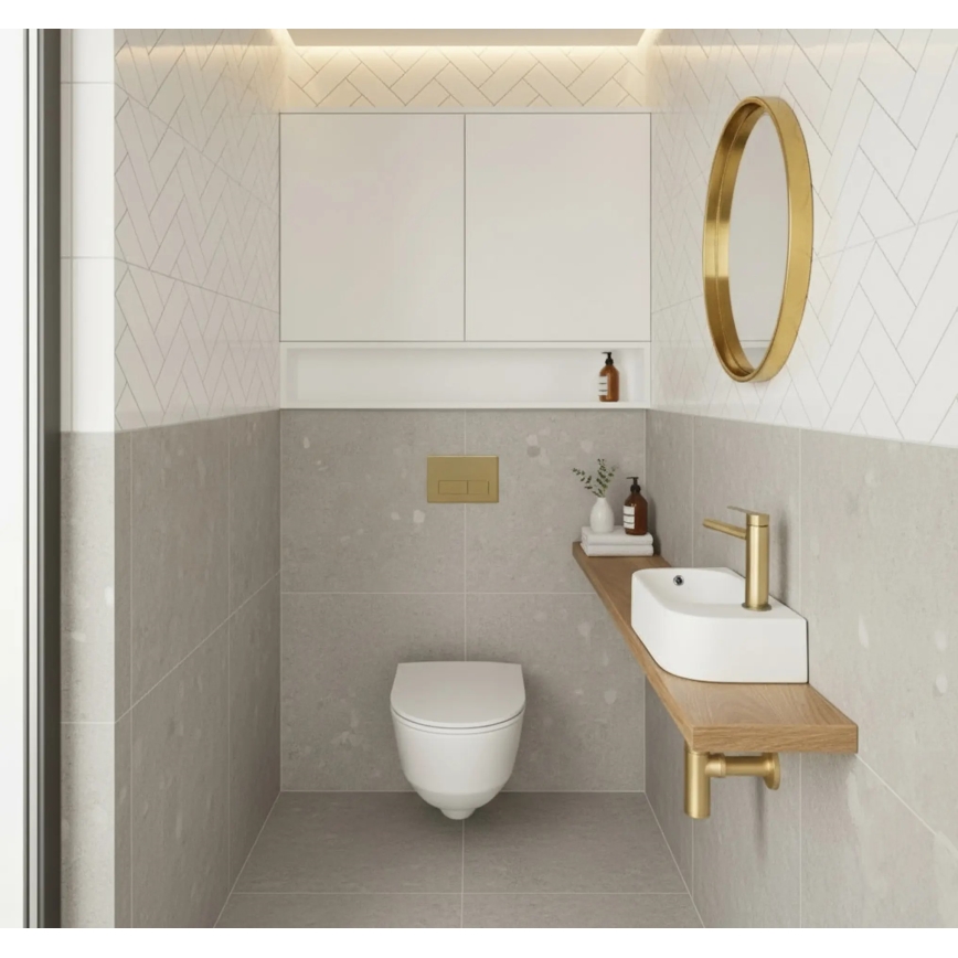 REA-U3610 - Aufsatz-/Wandwaschbecken ODETTA 25x51 cm Keramik/hochglanzweiß