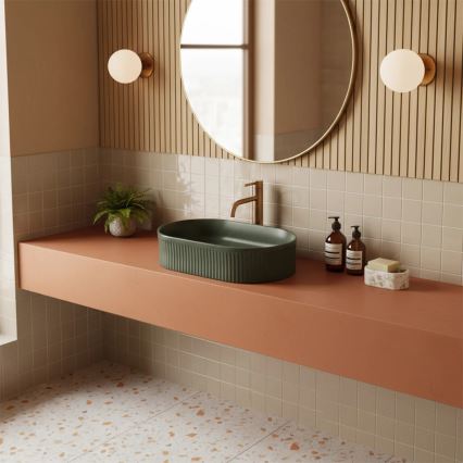 REA-U3611 - Aufsatzwaschbecken VANDA 31 x 49 cm, Keramik / Dunkelgrün