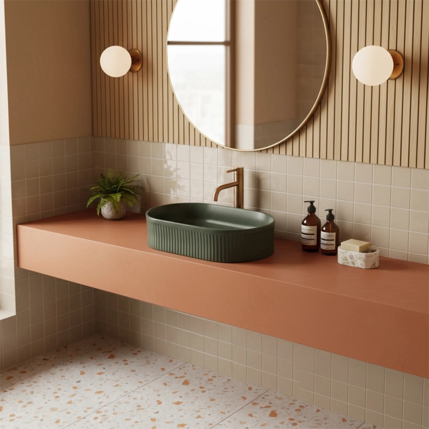 REA-U3611 - Aufsatzwaschbecken VANDA 31 x 49 cm, Keramik / Dunkelgrün