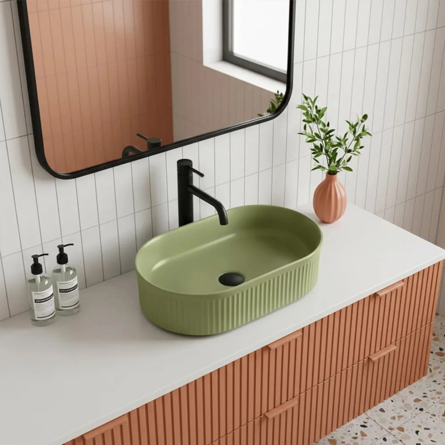 REA-U3612 - Aufsatzwaschbecken VANDA 31x49 cm Keramik/grün