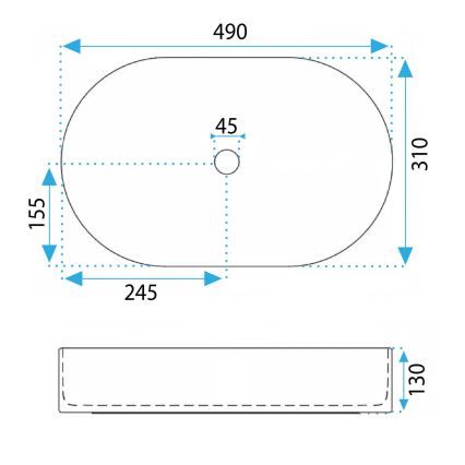 REA-U3612 - Aufsatzwaschbecken VANDA 31x49 cm Keramik/grün
